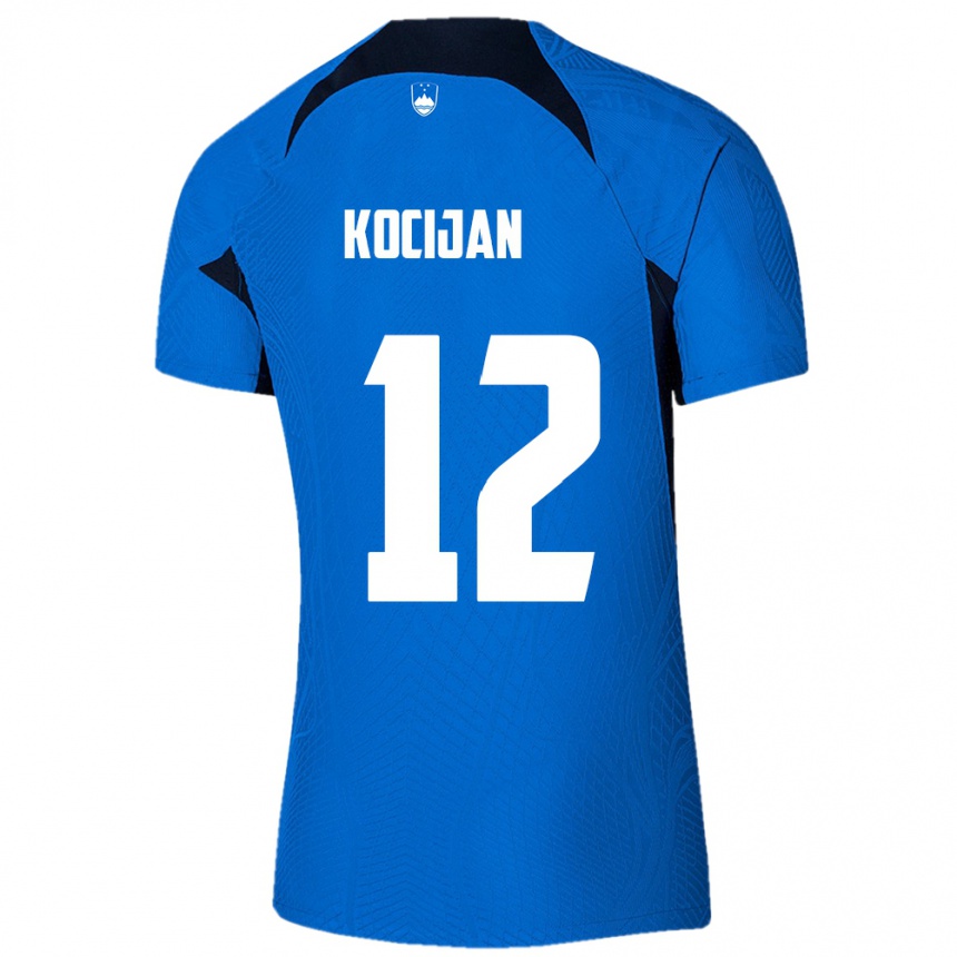 ילדים כדורגל סלובניה Iva Kocijan #12 כְּחוֹל הרחק ג'רזי 24-26