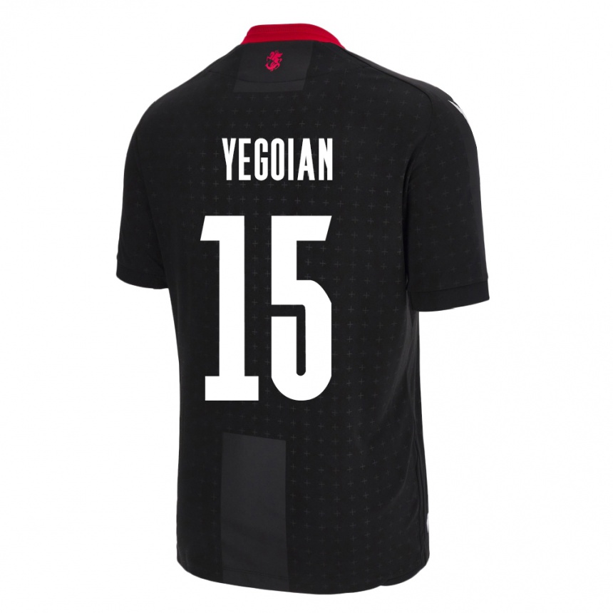 ילדים כדורגל גאורגיה Irakli Yegoian #15 שָׁחוֹר הרחק ג'רזי 24-26