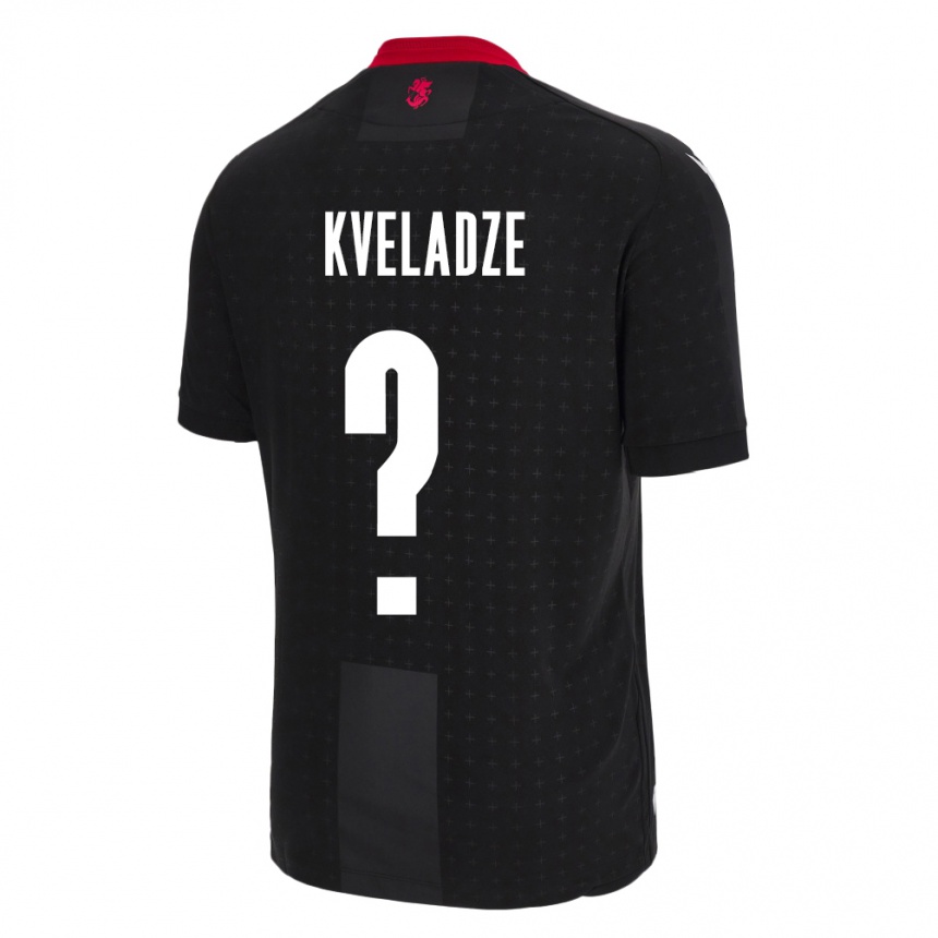 ילדים כדורגל גאורגיה Giorgi Kveladze #0 שָׁחוֹר הרחק ג'רזי 24-26