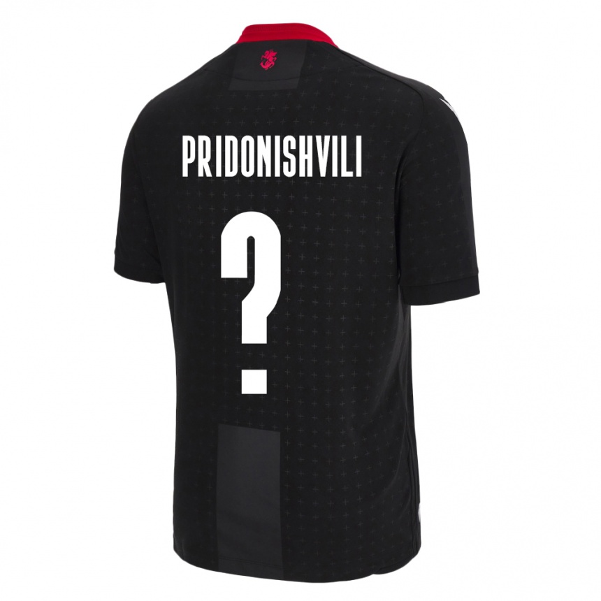 ילדים כדורגל גאורגיה Luka Pridonishvili #0 שָׁחוֹר הרחק ג'רזי 24-26