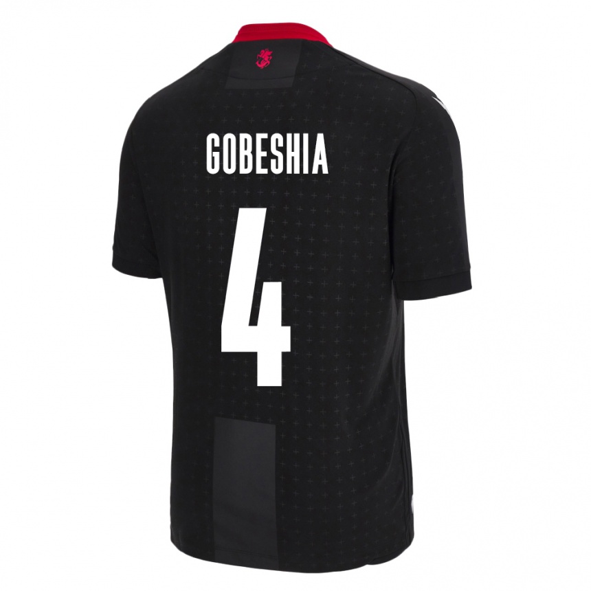 ילדים כדורגל גאורגיה Tengo Gobeshia #4 שָׁחוֹר הרחק ג'רזי 24-26