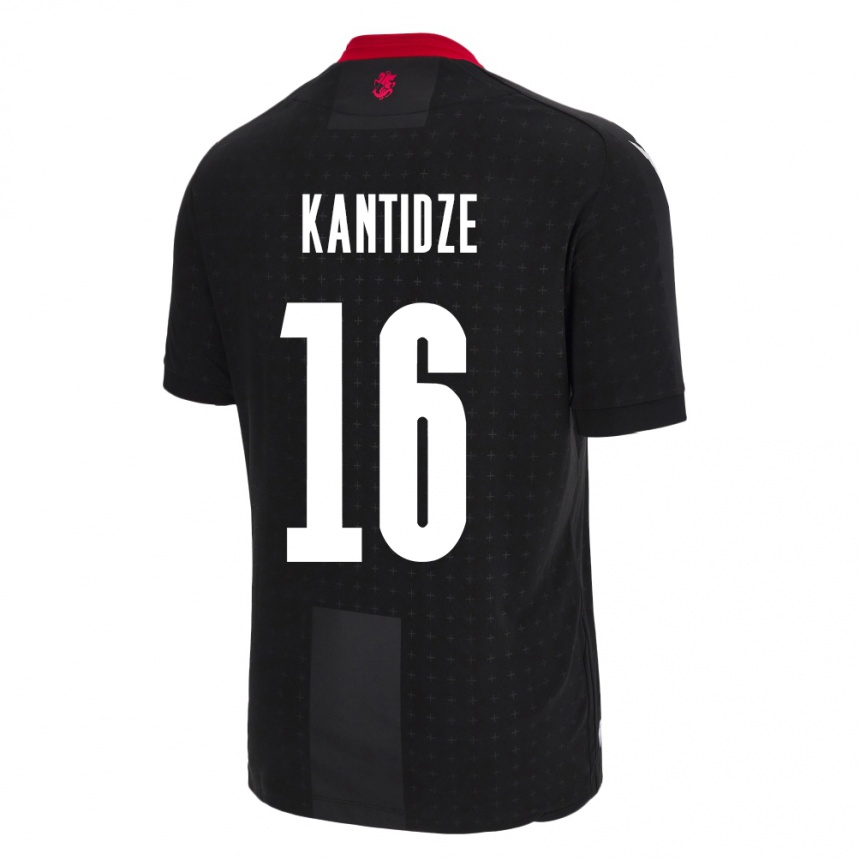 ילדים כדורגל גאורגיה Nikoloz Kantidze #16 שָׁחוֹר הרחק ג'רזי 24-26
