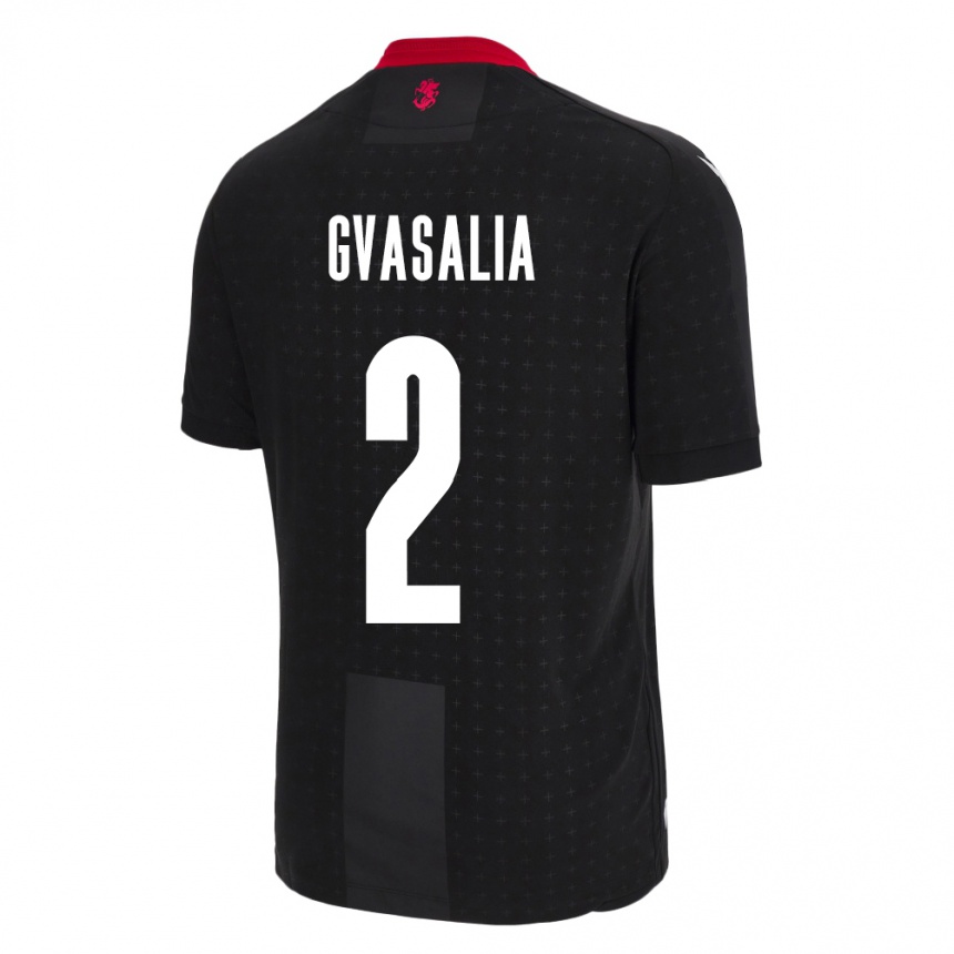 ילדים כדורגל גאורגיה Giorgi Gvasalia #2 שָׁחוֹר הרחק ג'רזי 24-26