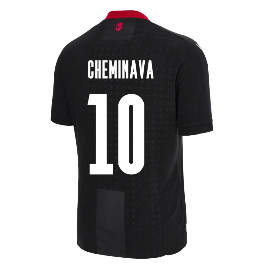 ילדים כדורגל גאורגיה Ana Cheminava #10 שָׁחוֹר הרחק ג'רזי 24-26
