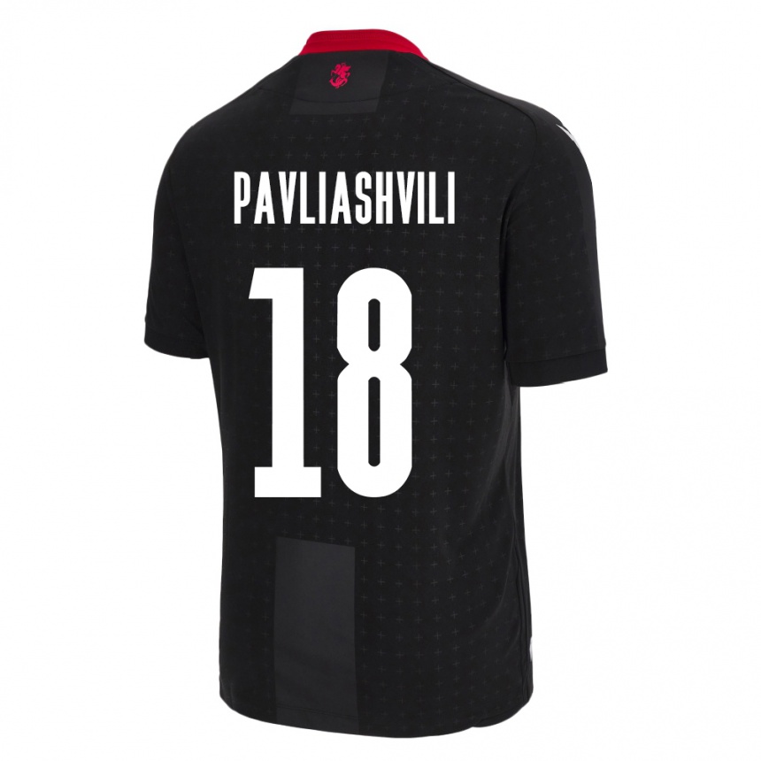 ילדים כדורגל גאורגיה Ana Pavliashvili #18 שָׁחוֹר הרחק ג'רזי 24-26