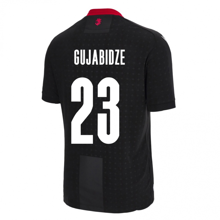 ילדים כדורגל גאורגיה Nino Gujabidze #23 שָׁחוֹר הרחק ג'רזי 24-26
