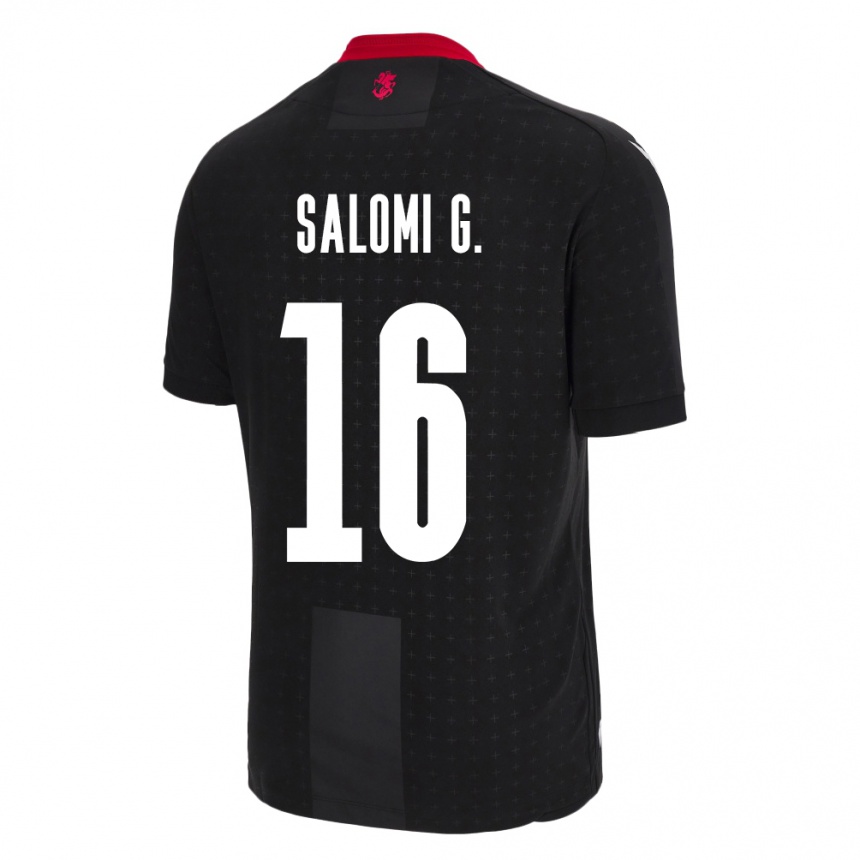 ילדים כדורגל גאורגיה Salomi Gasviani #16 שָׁחוֹר הרחק ג'רזי 24-26