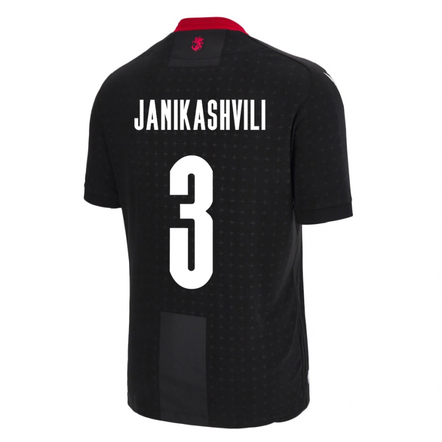 ילדים כדורגל גאורגיה Mariami Janikashvili #3 שָׁחוֹר הרחק ג'רזי 24-26