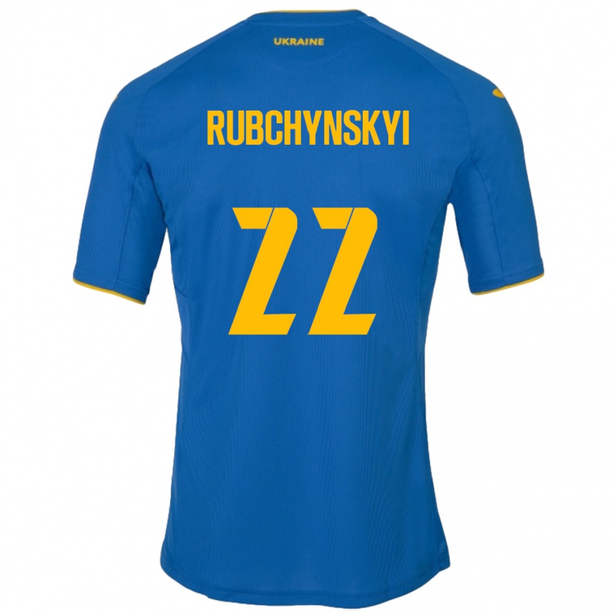 ילדים כדורגל אוקראינה Valentyn Rubchynskyi #22 כְּחוֹל הרחק ג'רזי 24-26