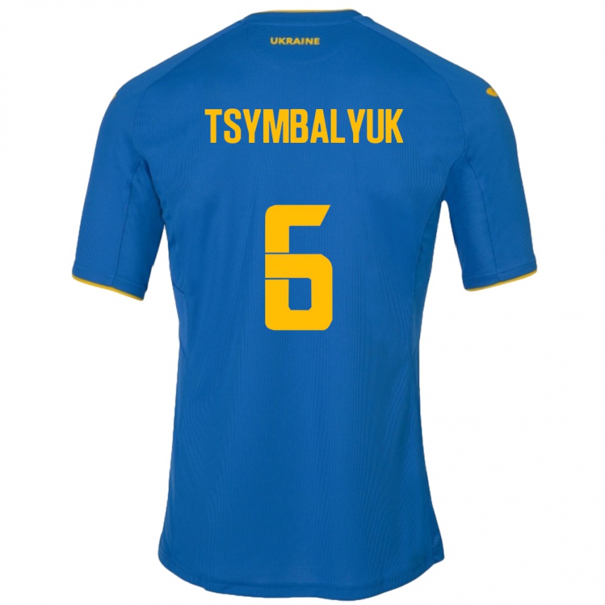ילדים כדורגל אוקראינה Maksym Tsymbalyuk #6 כְּחוֹל הרחק ג'רזי 24-26