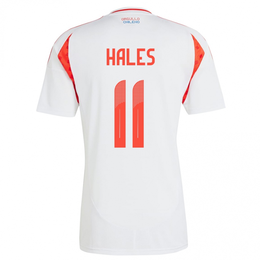 ילדים כדורגל צ'ילה Alejandro Hales #11 לבן הרחק ג'רזי 24-26