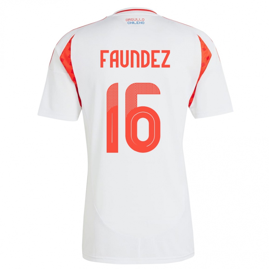 ילדים כדורגל צ'ילה Felipe Faúndez #16 לבן הרחק ג'רזי 24-26