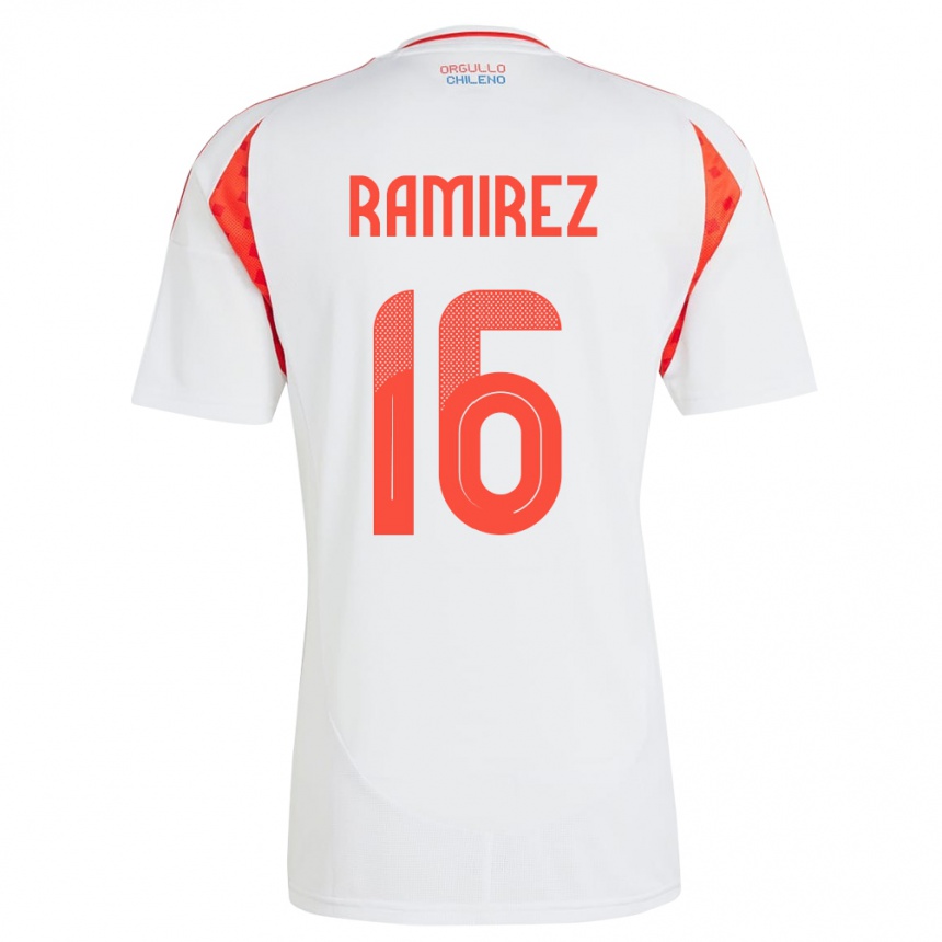 ילדים כדורגל צ'ילה Vicente Ramírez #16 לבן הרחק ג'רזי 24-26