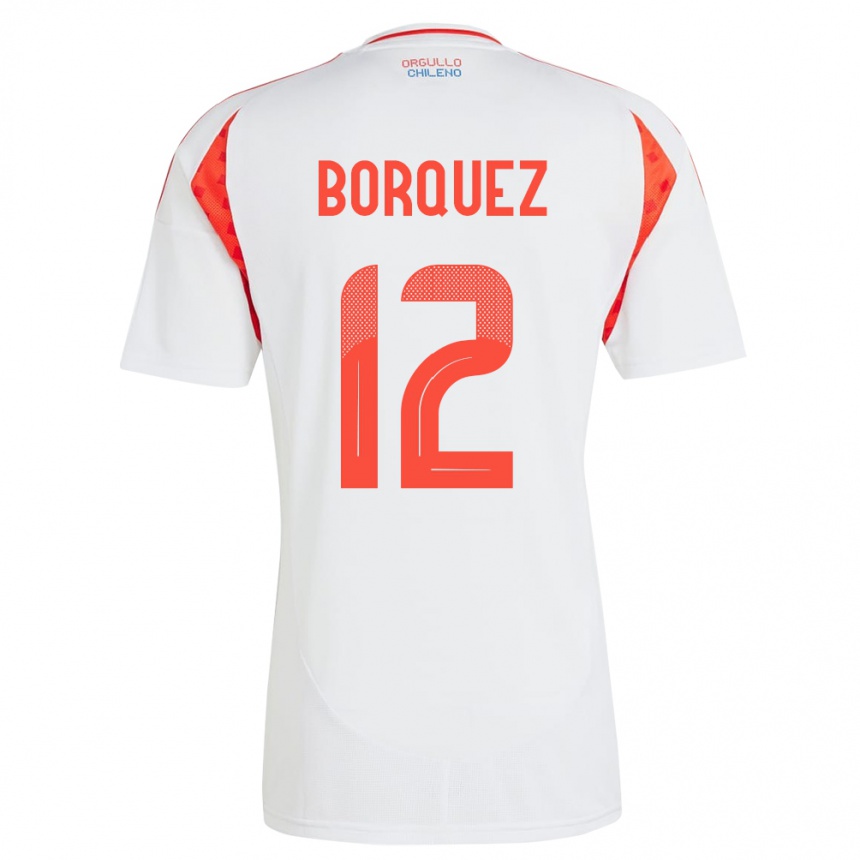 ילדים כדורגל צ'ילה Gabriela Bórquez #12 לבן הרחק ג'רזי 24-26