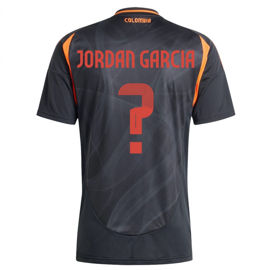 ילדים כדורגל קולומביה Jordan García #0 שָׁחוֹר הרחק ג'רזי 24-26