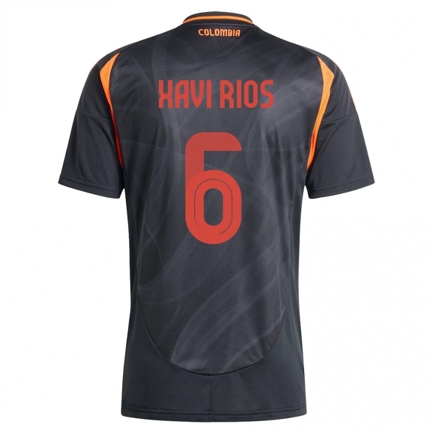 ילדים כדורגל קולומביה Xavi Ríos #6 שָׁחוֹר הרחק ג'רזי 24-26