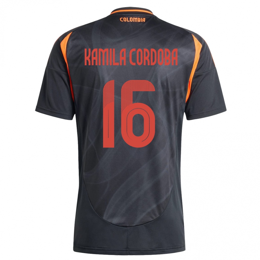 ילדים כדורגל קולומביה Sara Kamila Córdoba #16 שָׁחוֹר הרחק ג'רזי 24-26