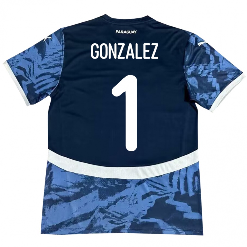 ילדים כדורגל פרגוואי Ángel González #1 כְּחוֹל הרחק ג'רזי 24-26
