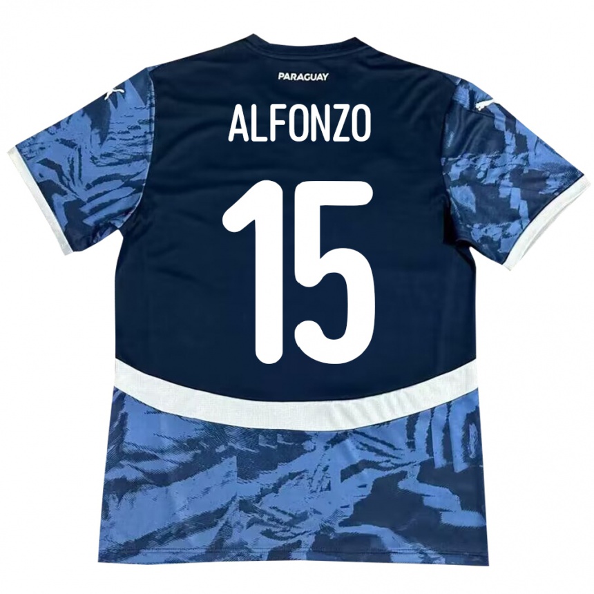ילדים כדורגל פרגוואי Axel Alfonzo #15 כְּחוֹל הרחק ג'רזי 24-26