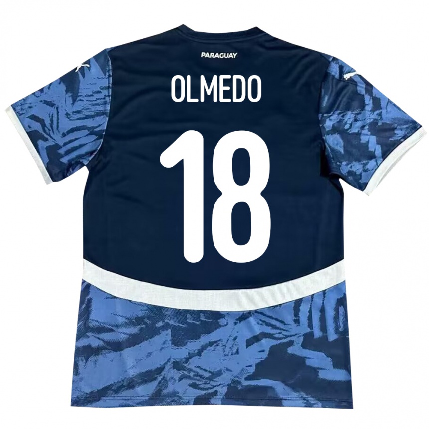 ילדים כדורגל פרגוואי Cesar Olmedo #18 כְּחוֹל הרחק ג'רזי 24-26
