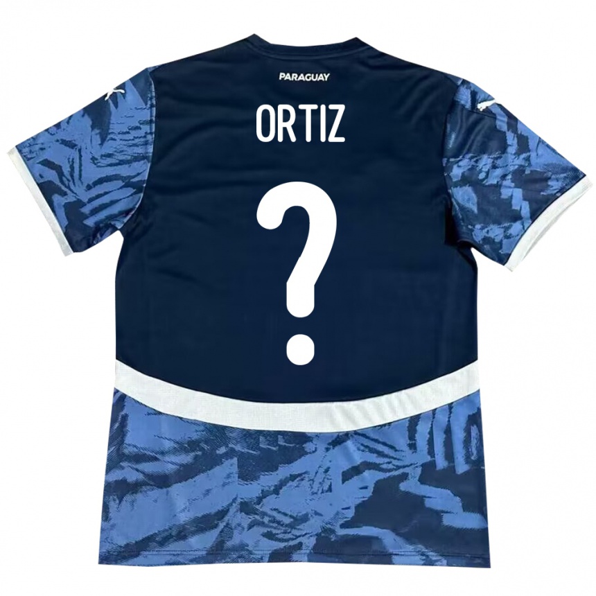 ילדים כדורגל פרגוואי Rolando Ortíz #0 כְּחוֹל הרחק ג'רזי 24-26