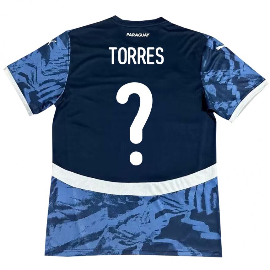 ילדים כדורגל פרגוואי Diego Torres #0 כְּחוֹל הרחק ג'רזי 24-26