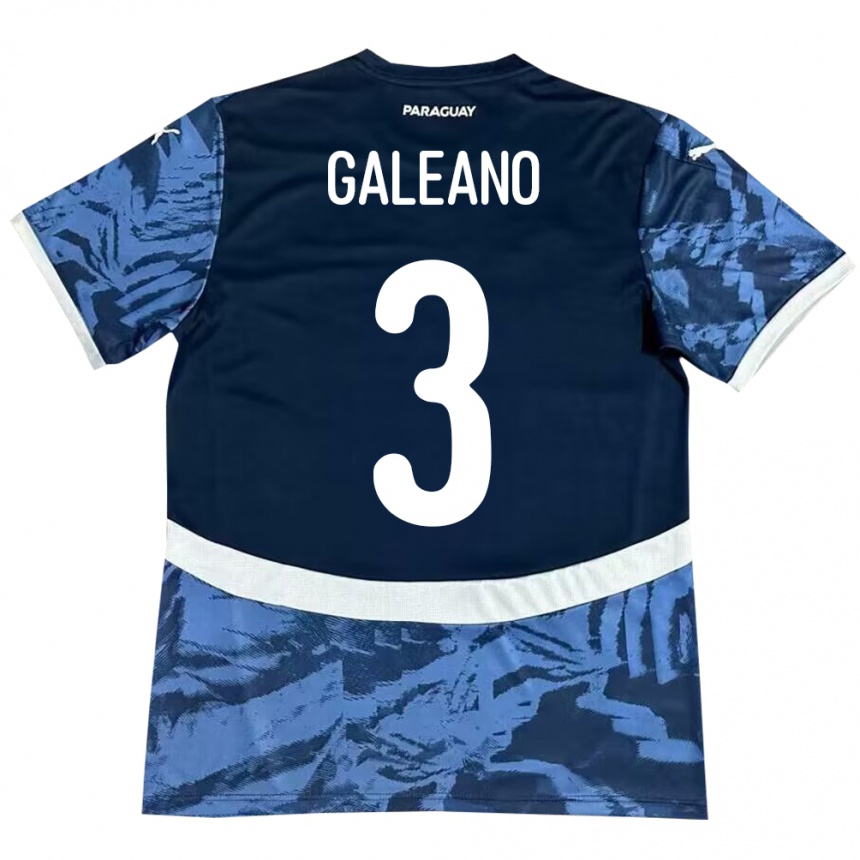 ילדים כדורגל פרגוואי Fernando Galeano #3 כְּחוֹל הרחק ג'רזי 24-26