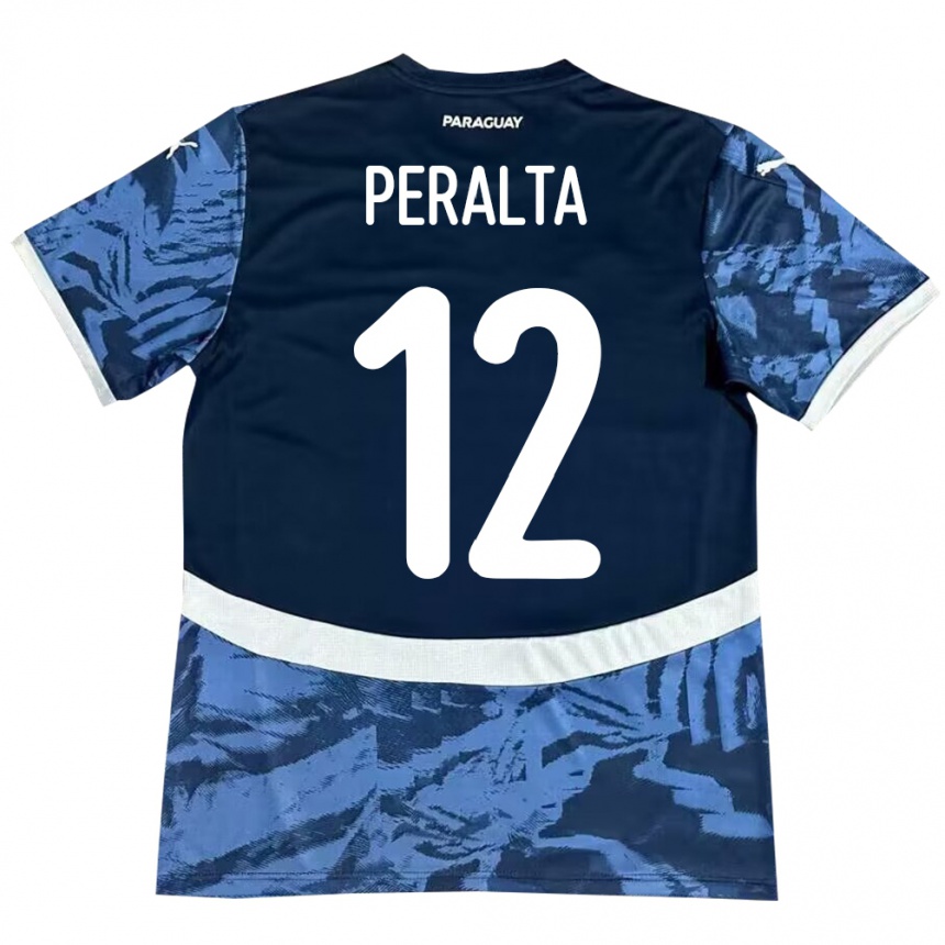 ילדים כדורגל פרגוואי Jesús Peralta #12 כְּחוֹל הרחק ג'רזי 24-26
