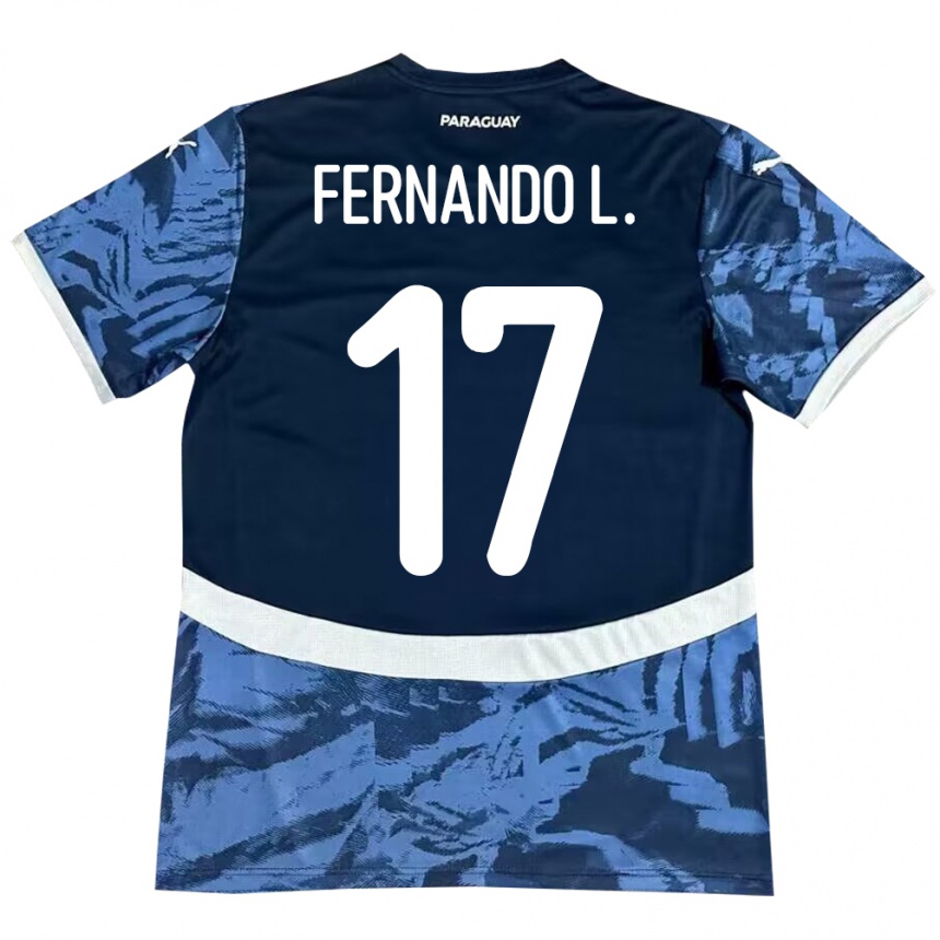 ילדים כדורגל פרגוואי Fernando Leguizamón #17 כְּחוֹל הרחק ג'רזי 24-26