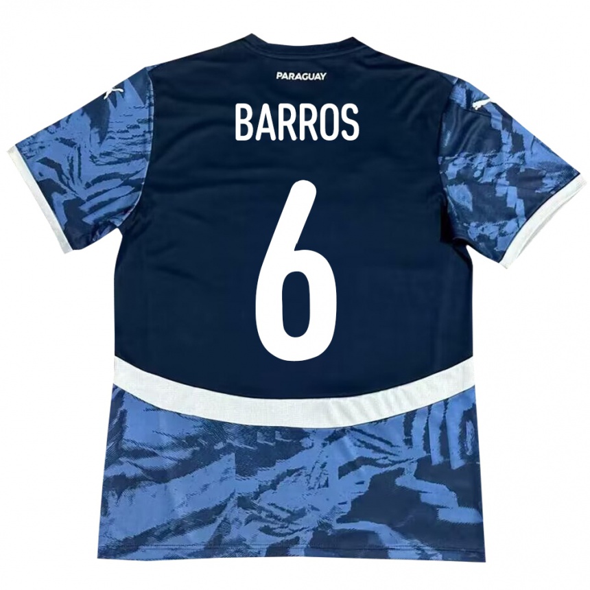 ילדים כדורגל פרגוואי Natalia Barros #6 כְּחוֹל הרחק ג'רזי 24-26