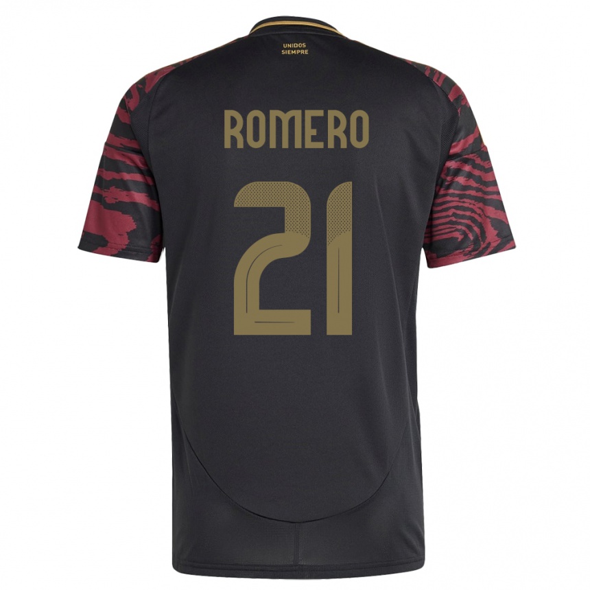 ילדים כדורגל פרו Diego Romero #21 שָׁחוֹר הרחק ג'רזי 24-26