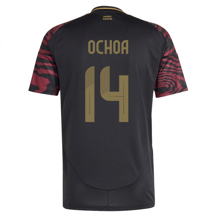 ילדים כדורגל פרו Victoria Ochoa #14 שָׁחוֹר הרחק ג'רזי 24-26