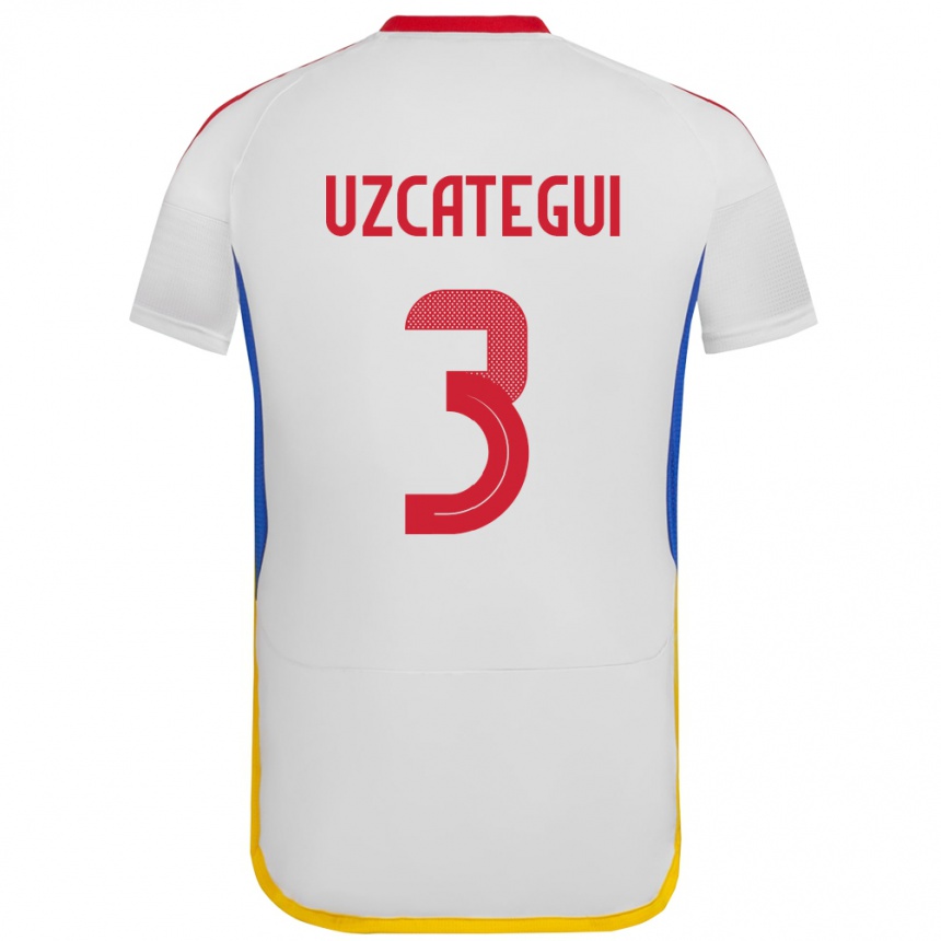 ילדים כדורגל ונצואלה Rafael Uzcátegui #3 לבן הרחק ג'רזי 24-26