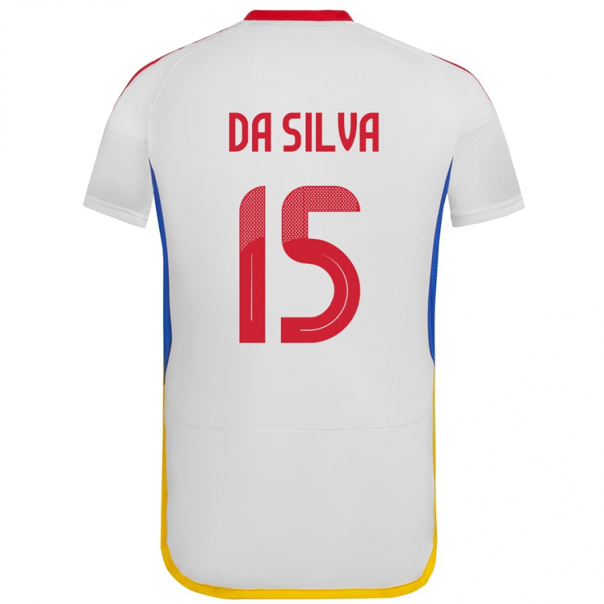 ילדים כדורגל ונצואלה Cesar Da Silva #15 לבן הרחק ג'רזי 24-26