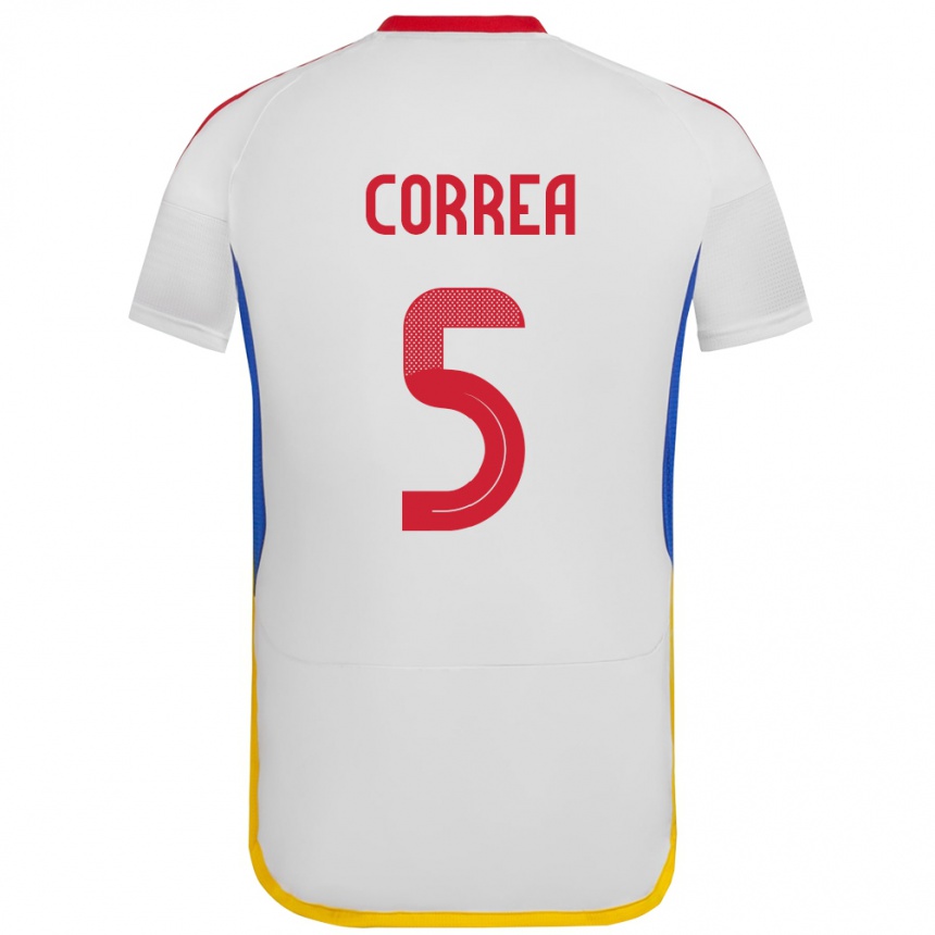 ילדים כדורגל ונצואלה José Correa #5 לבן הרחק ג'רזי 24-26
