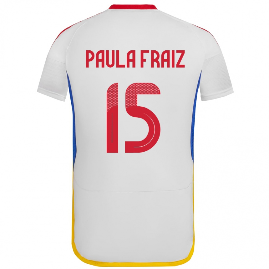 ילדים כדורגל ונצואלה Ana Paula Fraiz #15 לבן הרחק ג'רזי 24-26