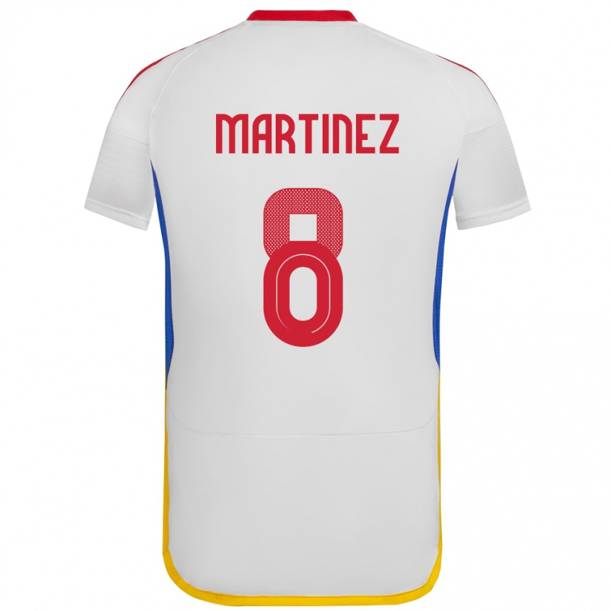 ילדים כדורגל ונצואלה Bárbara Martínez #8 לבן הרחק ג'רזי 24-26