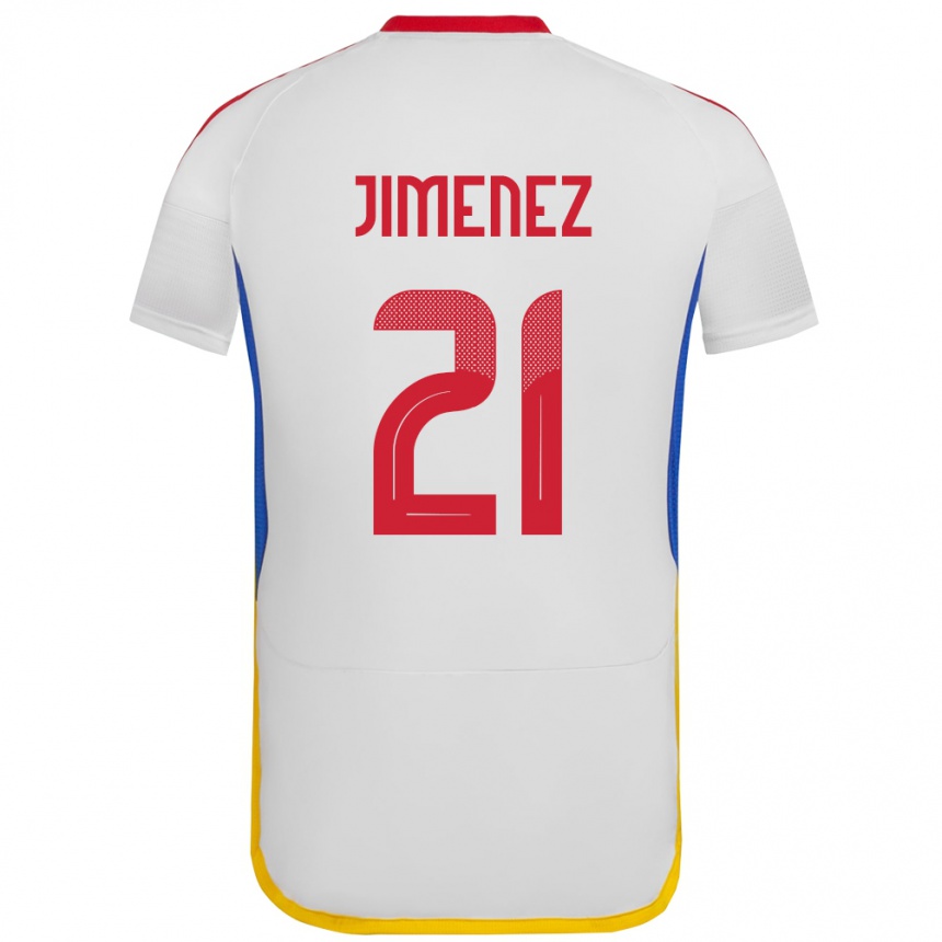 ילדים כדורגל ונצואלה Marianyela Jiménez #21 לבן הרחק ג'רזי 24-26