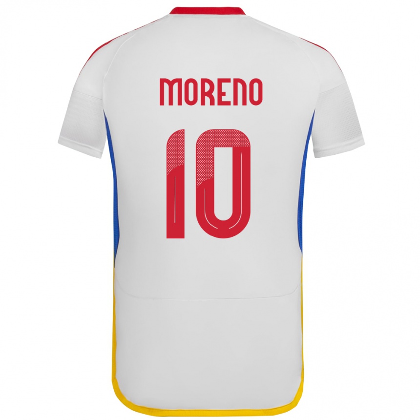 ילדים כדורגל ונצואלה Yerliane Moreno #10 לבן הרחק ג'רזי 24-26