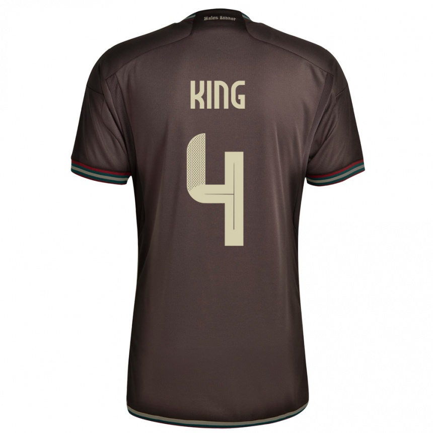 ילדים כדורגל ג'מייקה Richard King #4 חום לילה הרחק ג'רזי 24-26