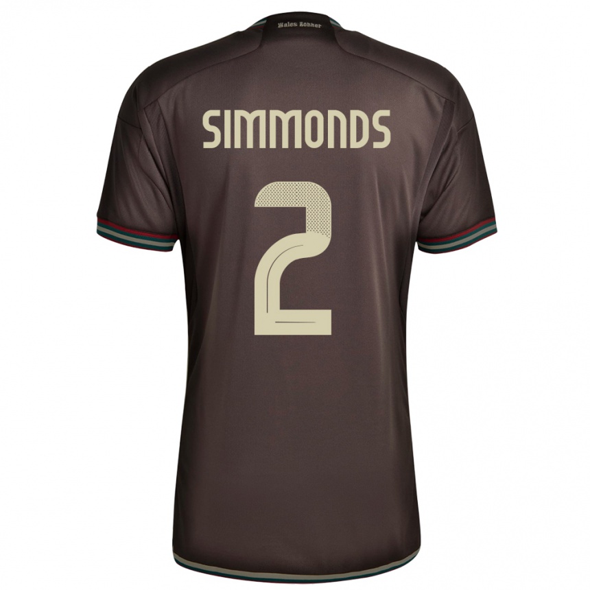ילדים כדורגל ג'מייקה Nicholas Simmonds #2 חום לילה הרחק ג'רזי 24-26