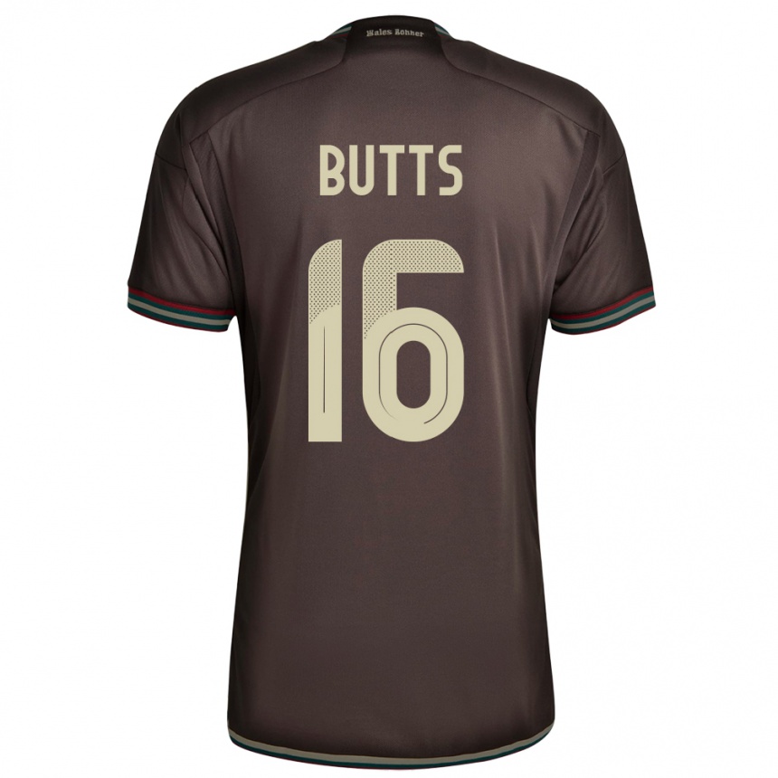 ילדים כדורגל ג'מייקה Njeri Butts #16 חום לילה הרחק ג'רזי 24-26