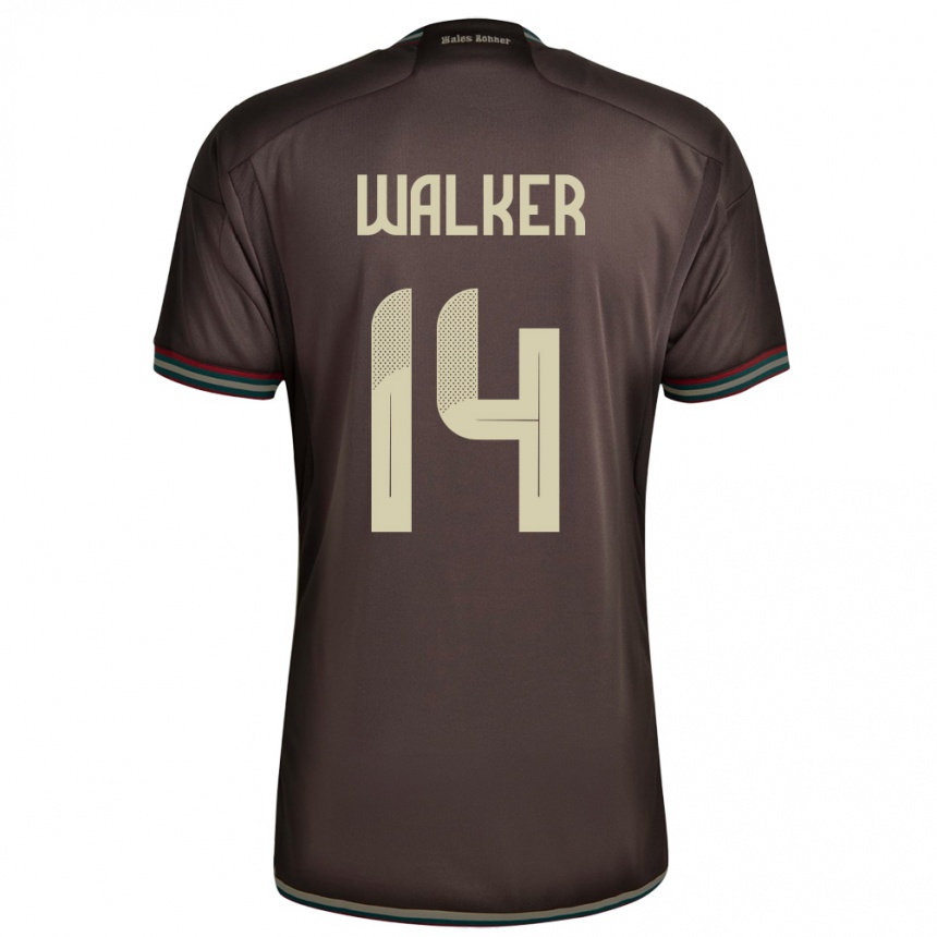 ילדים כדורגל ג'מייקה Ricshya Walker #14 חום לילה הרחק ג'רזי 24-26