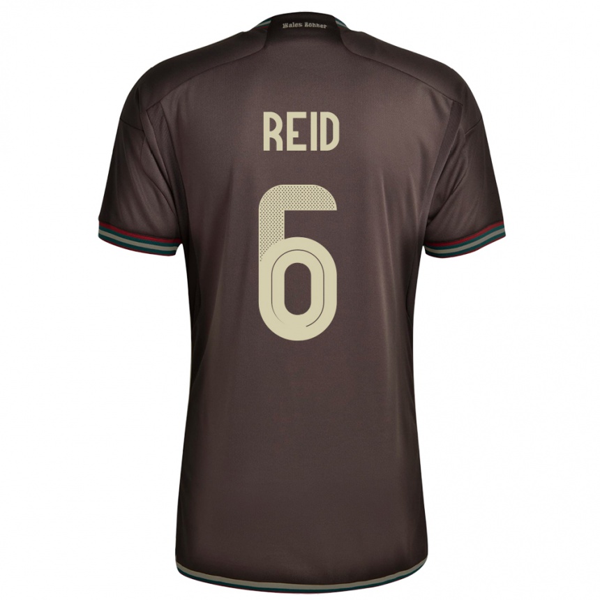 ילדים כדורגל ג'מייקה Lauren Reid #6 חום לילה הרחק ג'רזי 24-26