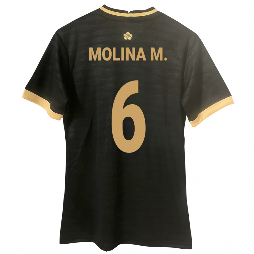 ילדים כדורגל פנמה Mariana Molina #6 שָׁחוֹר הרחק ג'רזי 24-26