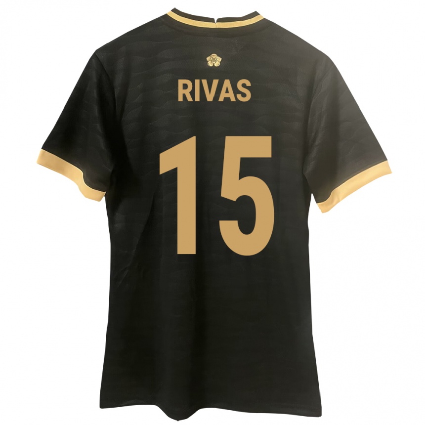 ילדים כדורגל פנמה Karla Rivas #15 שָׁחוֹר הרחק ג'רזי 24-26