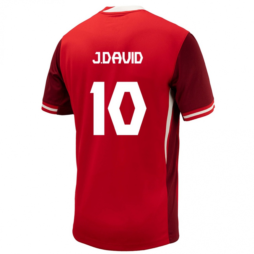 גברים כדורגל קנדה ג'ונתן דייוויד #10 אָדוֹם ג'רזי ביתית 24-26