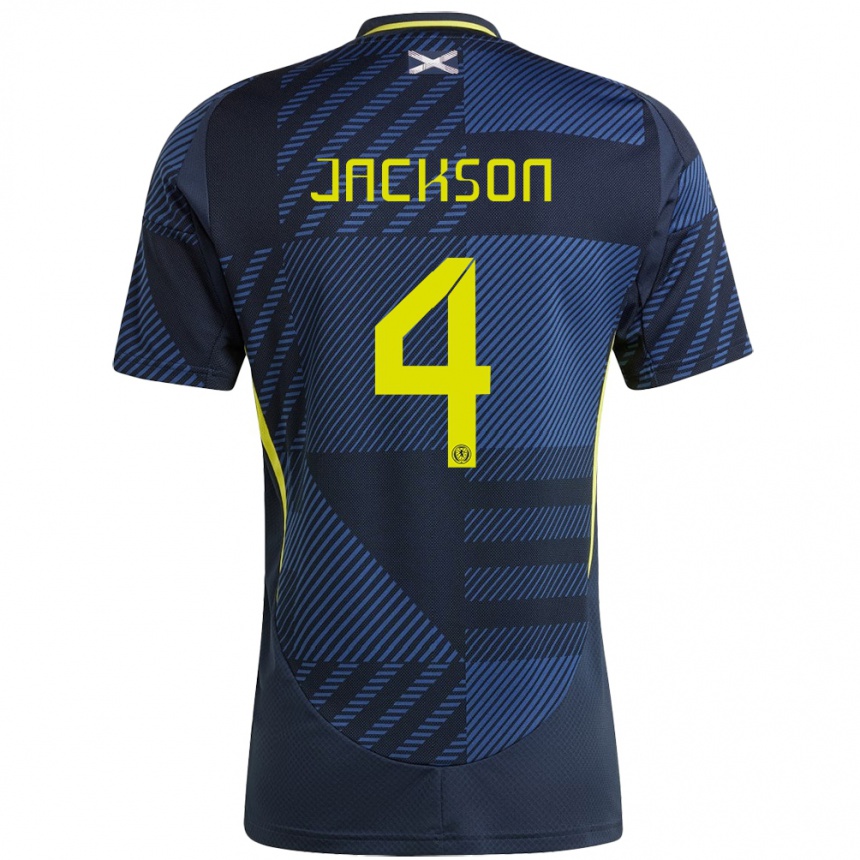 גברים כדורגל סקוטלנד Louis Jackson #4 כחול כהה ג'רזי ביתית 24-26