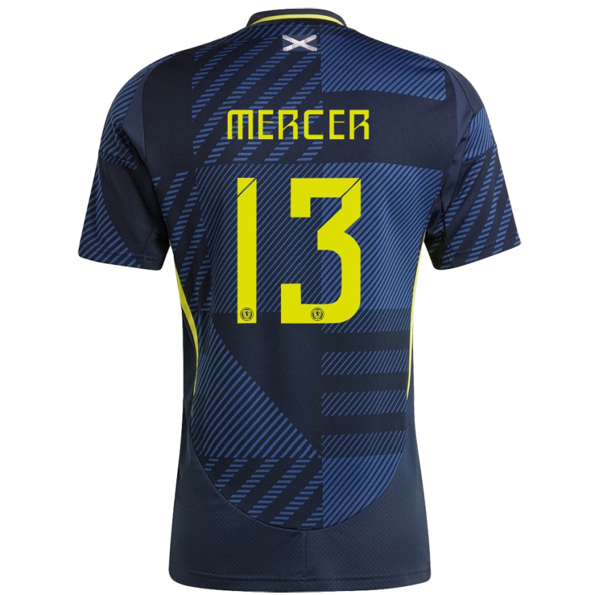 גברים כדורגל סקוטלנד Jamie Mercer #13 כחול כהה ג'רזי ביתית 24-26