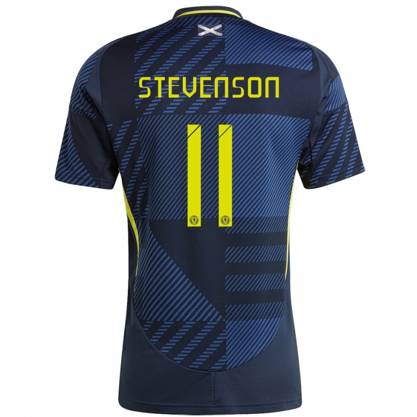 גברים כדורגל סקוטלנד Gus Stevenson #11 כחול כהה ג'רזי ביתית 24-26